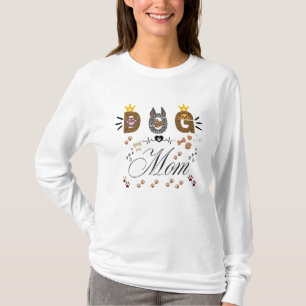 Dog Mom Leopard Print Paw Design/Leopard Dog Mom T-Shirt