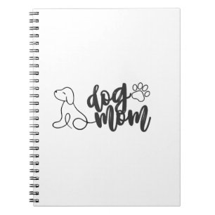 Dog Mom Line Art Design Minimalist Dog Lover Notebook