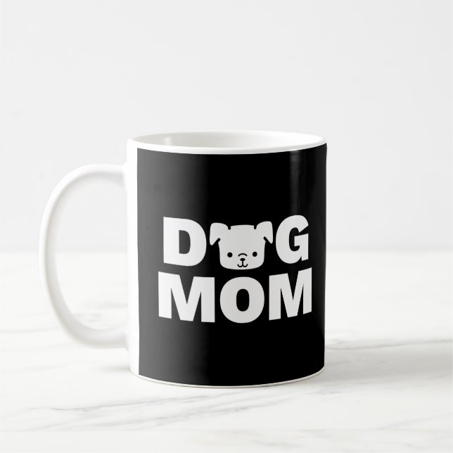 DOG MOM Mug (Black) (Left)
