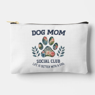 Dog Mom  Paw Floral  Accessory Pouch