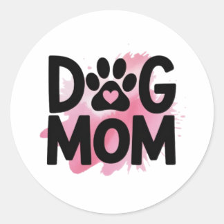 Dog Mom Paw Print Heart Sticker Dog Lover Gift
