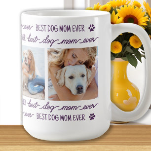 DOG MOM Personalised 4 Photo Collage Coffee Mug