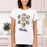 Dog MOM Personalised Dog Lover Pet Photo Collage T-Shirt<br><div class="desc">Dog Mum ... Surprise your favourite Dog Mum this Mother's Day , Christmas or her birthday with this super cute custom pet photo t-shirt. Customise this dog mum shirt with your dog's favourite photos, and name. This dog mum shirt is a must for dog lovers and dog moms! Great gift...</div>