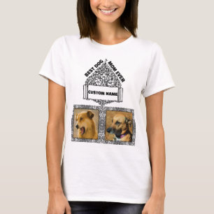 Dog MOM Personalised Dog Lover Pet Photo Collage T-Shirt