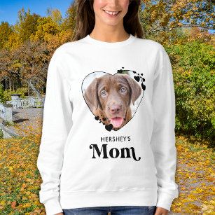 Dog MOM Personalised Heart Dog Lover Pet Photo Sweatshirt