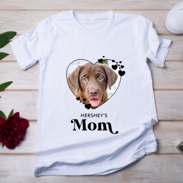 Dog MOM Personalised Heart Dog Lover Pet Photo T-Shirt (Creator Uploaded)