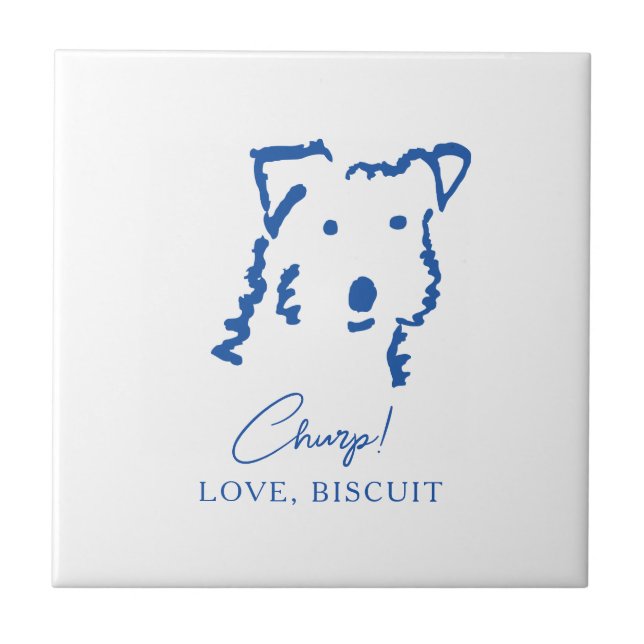 Dog Mom Personalized Fox Terrier Memorial Tile (Front)