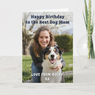 Dog Mom Personalized Pet Photo Happy Birthday Card
