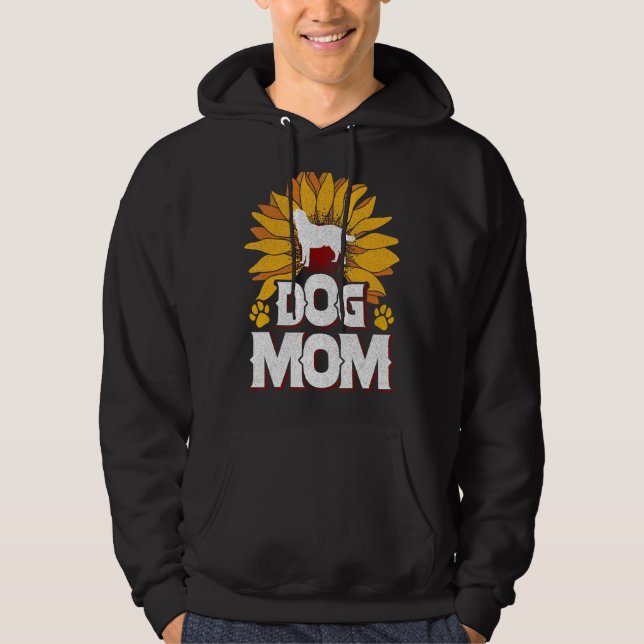 Dog Mom Sunflowers Dog  Dog fan Doggie Dogs Mom Hoodie (Front)