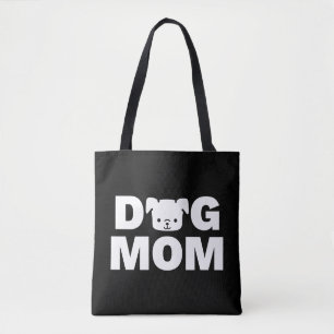 DOG MOM Tote Bag (Black)
