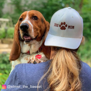 DOG MOM with Paw Print   Cool Canine Lover's Embroidered Hat