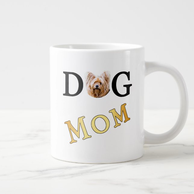 Dog Mom Yorkie Owners Large Coffee Mug (Right)