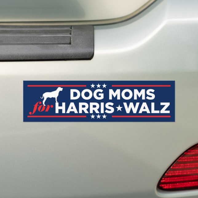 Dog Moms for Harris Walz 2024 Bumper Sticker (On Car)