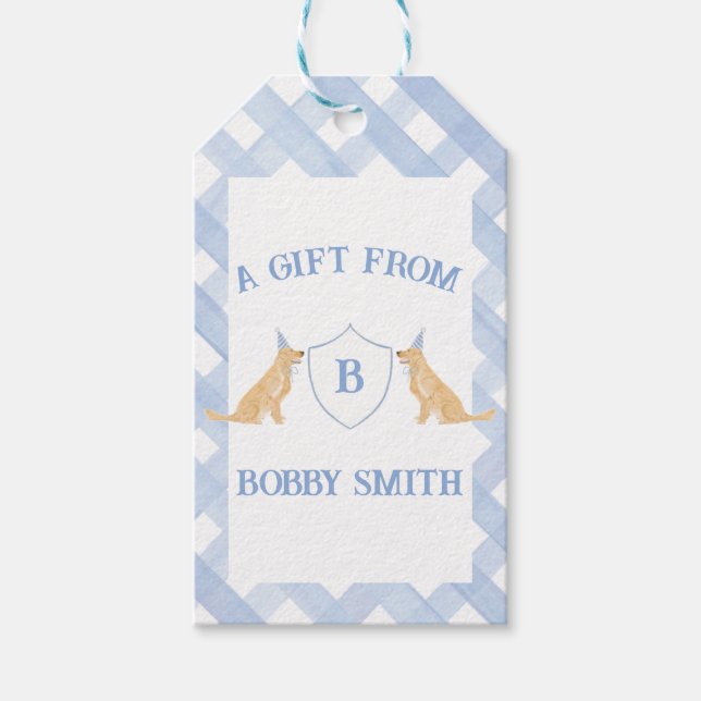 Dog Monogram Gift Tag (Front)