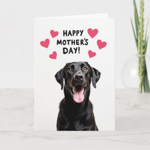 Dog Mothers Day Hearts Design Card