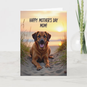 Dog Mothers Day Seaside Smile Card