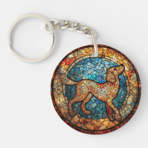 Dog Motif With Vibrant Colours Key Ring