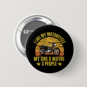 Dog Motorcycle 6 Cm Round Badge