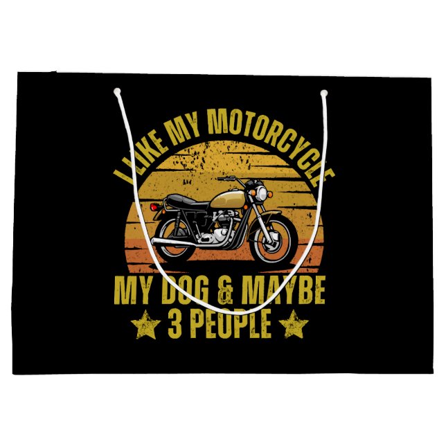 Dog Motorcycle Large Gift Bag (Back)
