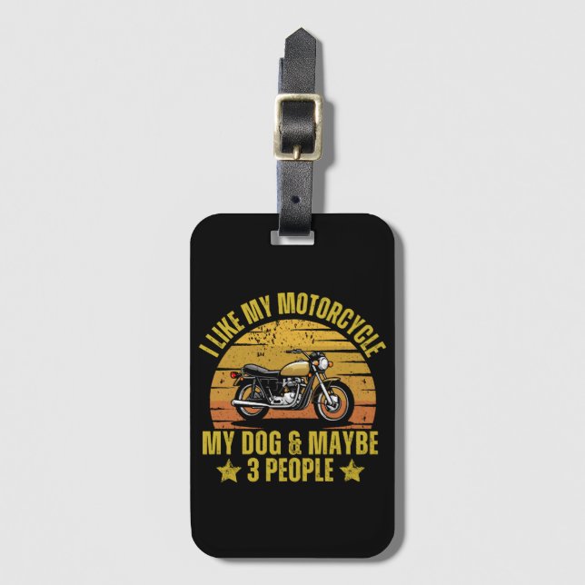 Dog Motorcycle Luggage Tag (Front Vertical)