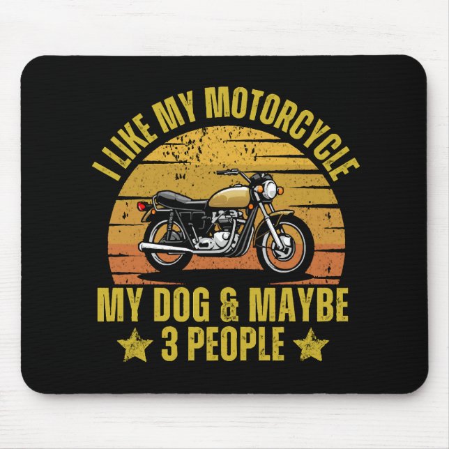 Dog Motorcycle Mouse Mat (Front)