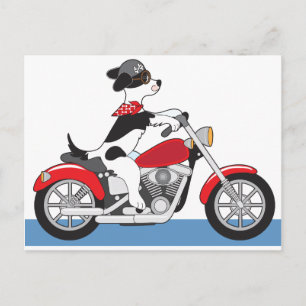 Dog Motorcycle Postcard