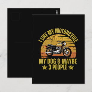 Dog Motorcycle Postcard