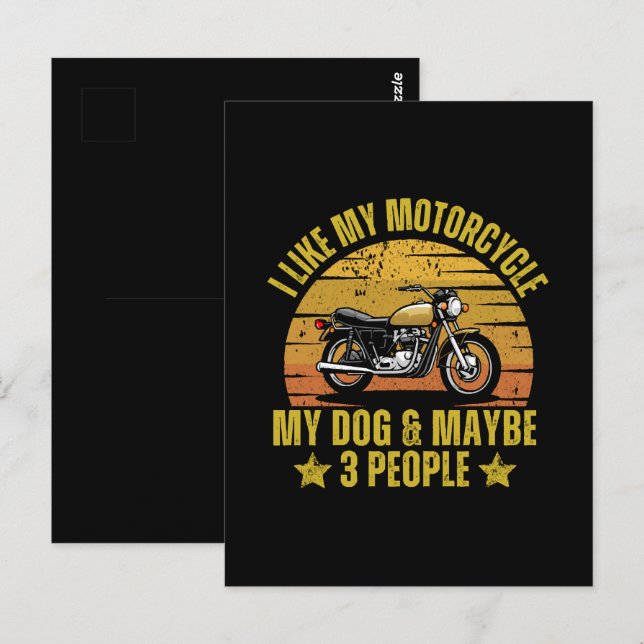 Dog Motorcycle Postcard (Front/Back)