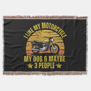 Dog Motorcycle Throw Blanket