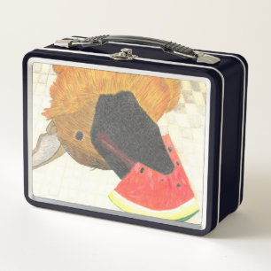 Dog mouth and watermelon metal lunch box
