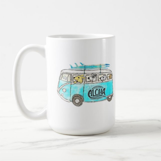 Dog Mug | Surf Pups Cup | Aloha Dogs | Dog Lover  (Left)