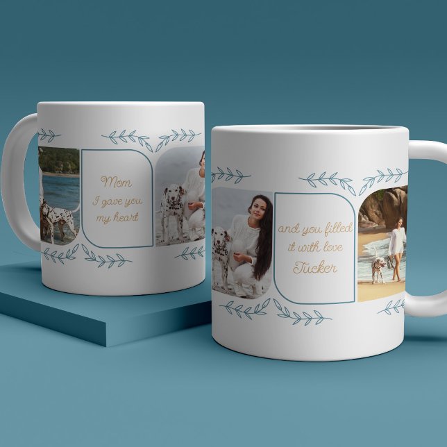 Dog Mum 3 Vertical Photo Loving Words Feminine Coffee Mug (Creator Uploaded)