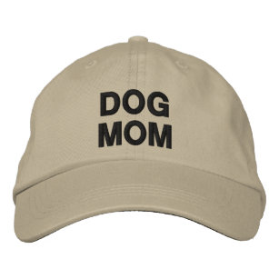 Dog Mum black beige Embroidered Baseball Cap