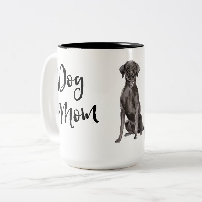 Dog Mum Black Lab Two-Tone Coffee Mug (Front Left)