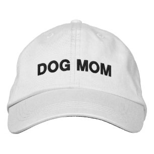 Dog Mum black white minimalist modern simple Embroidered Hat
