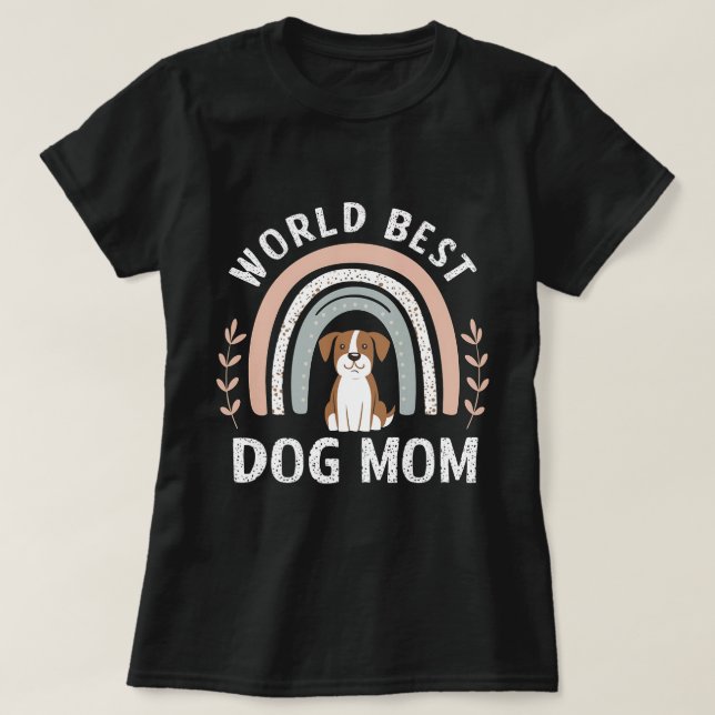 dog mum boho rainbow tshirt (Design Front)