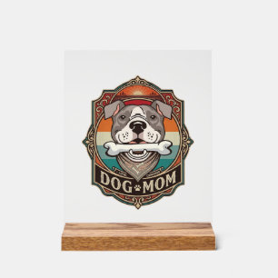 Dog Mum Bone Bandanna Vintage Frame_1 Acrylic Sign