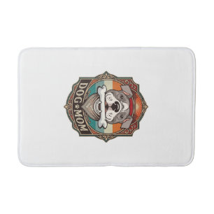Dog Mum Bone Bandanna Vintage Frame_1 Bath Mat