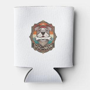 Dog Mum Bone Bandanna Vintage Frame_1 Can Cooler