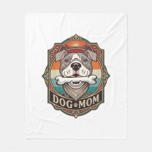Dog Mum Bone Bandanna Vintage Frame_1 Fleece Blanket