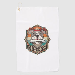 Dog Mum Bone Bandanna Vintage Frame_1 Golf Towel