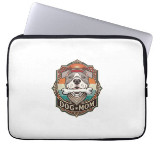 Dog Mum Bone Bandanna Vintage Frame_1 Laptop Sleeve