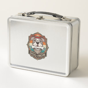 Dog Mum Bone Bandanna Vintage Frame_1 Metal Lunch Box