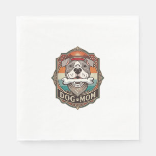 Dog Mum Bone Bandanna Vintage Frame_1 Napkin
