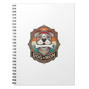Dog Mum Bone Bandanna Vintage Frame_1 Notebook