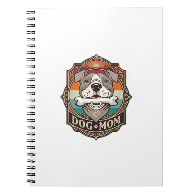 Dog Mum Bone Bandanna Vintage Frame_1 Notebook (Front)
