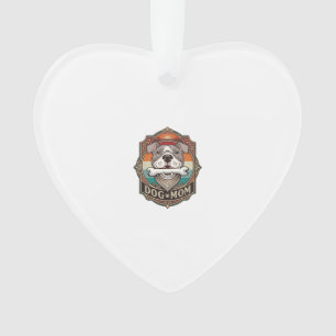 Dog Mum Bone Bandanna Vintage Frame_1 Ornament