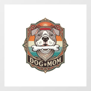 Dog Mum Bone Bandanna Vintage Frame_1 Window Cling