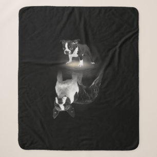 Dog Mum BostonTerrier Dog Lover Gift Mother Father Sherpa Blanket