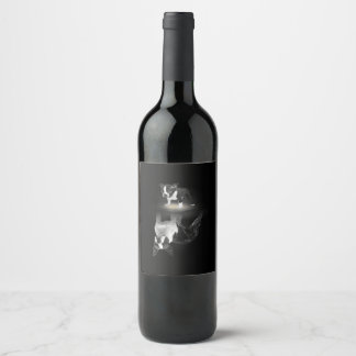 Dog Mum BostonTerrier Dog Lover Gift Mother Father Wine Label